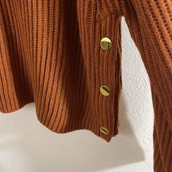 Topshop ribbed side button Sweater - Picture 3 of 6